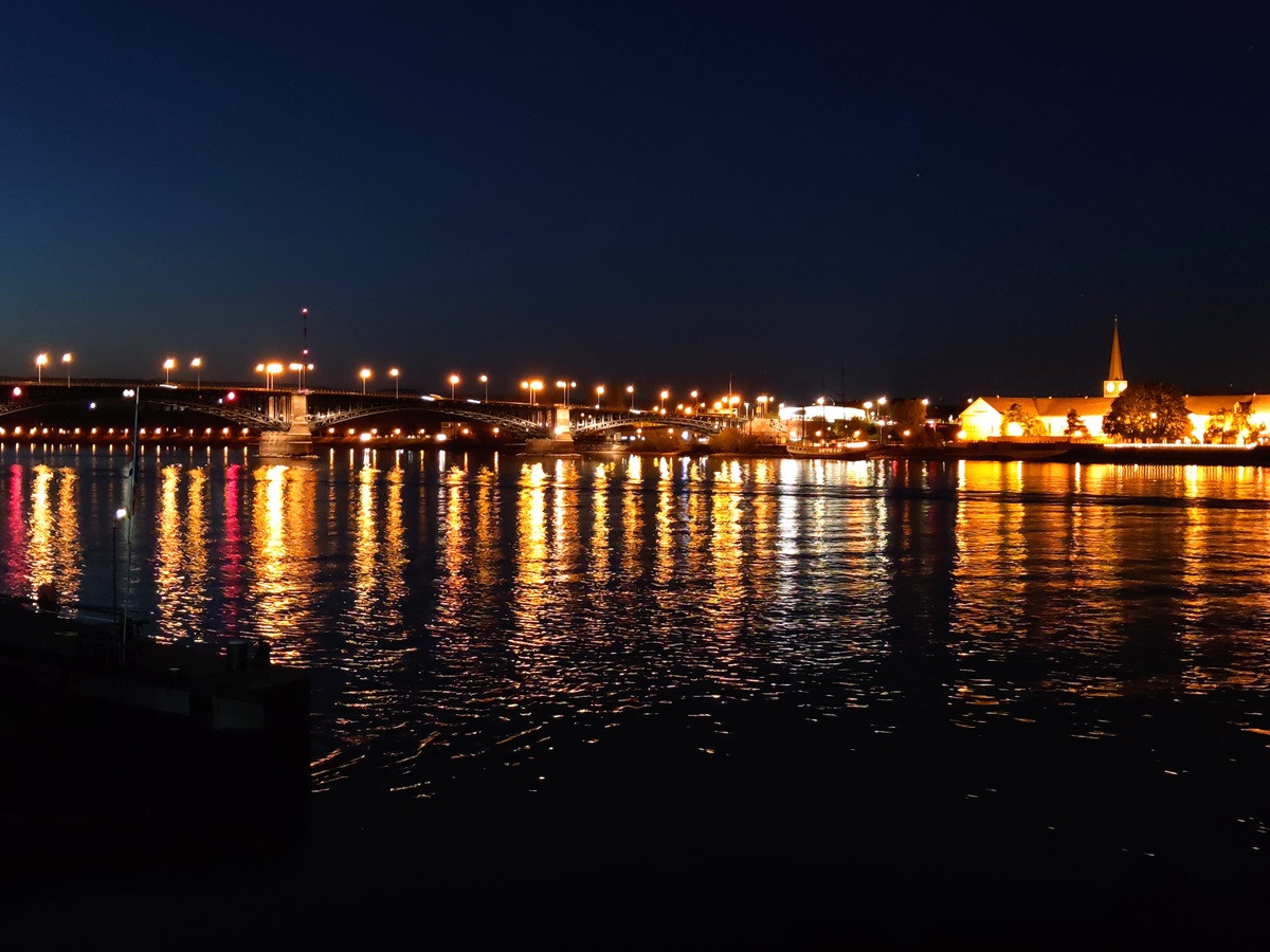 Rhine river at night